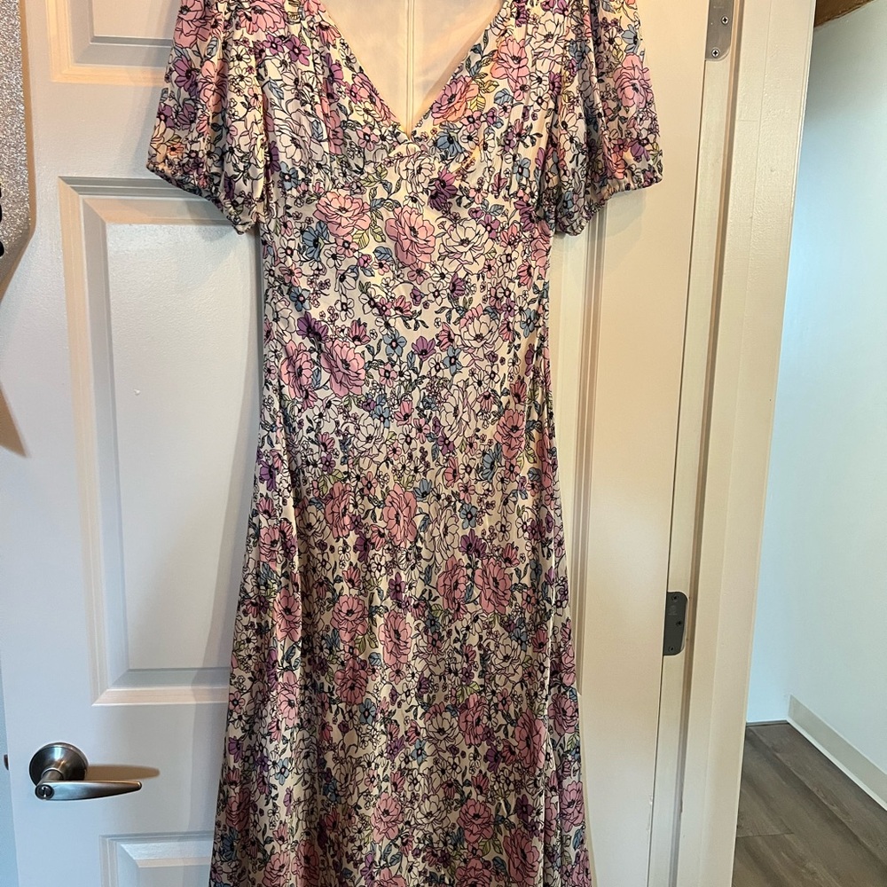 BCBGeneration Floral Maxi Dress in Pink and Purple